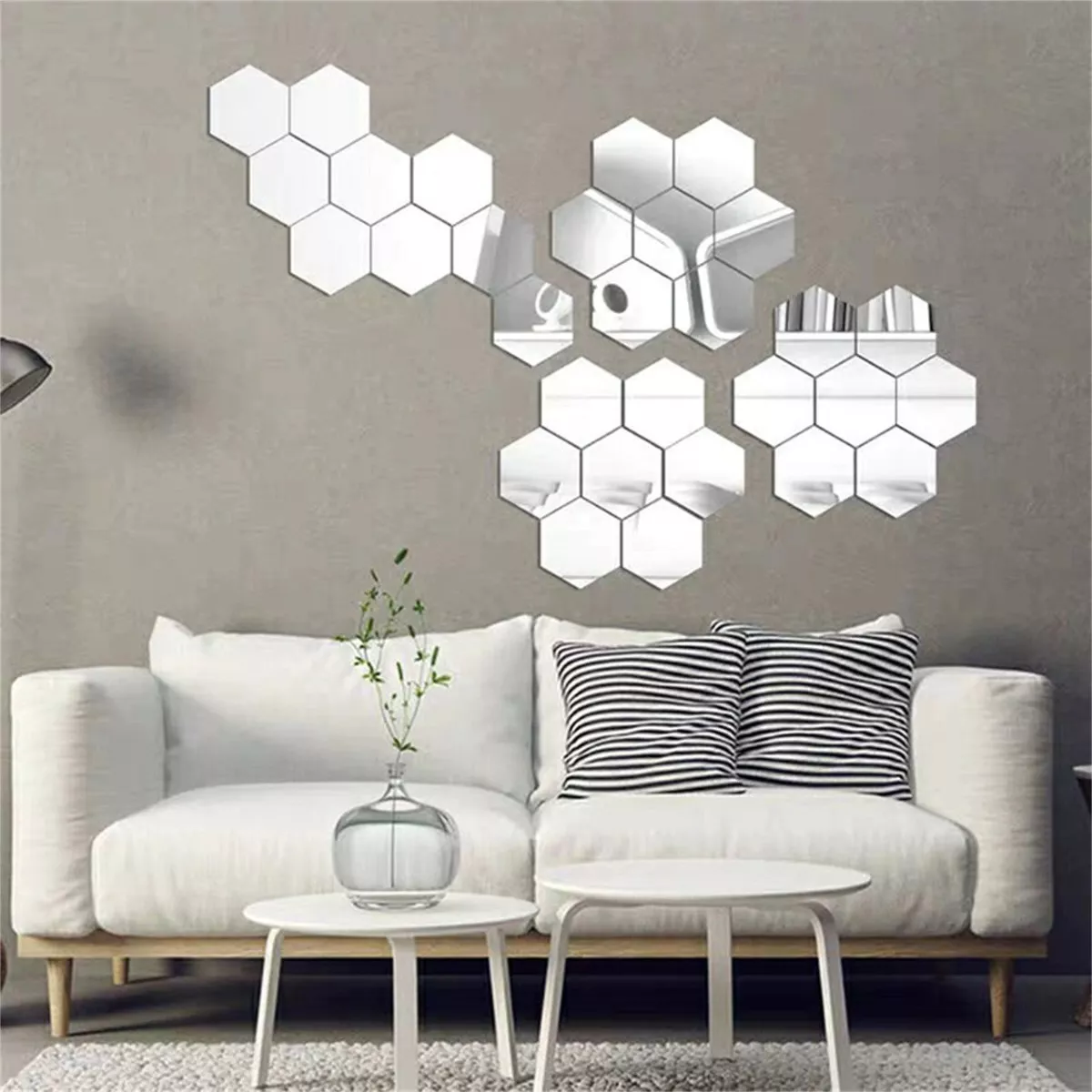 Espejo Adhesivo Luxem de Acrílico Hexagonal  Cuadrado Geométrico 3d –  tendenciaglobalimport