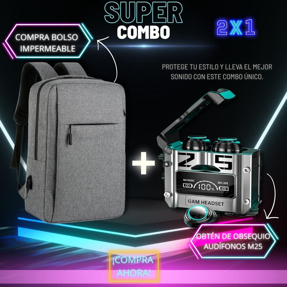 combo ejecutivo  bolso + audifonos m25