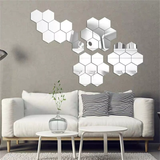 Espejo Adhesivo Luxem de Acrílico Hexagonal | Cuadrado Geométrico 3d