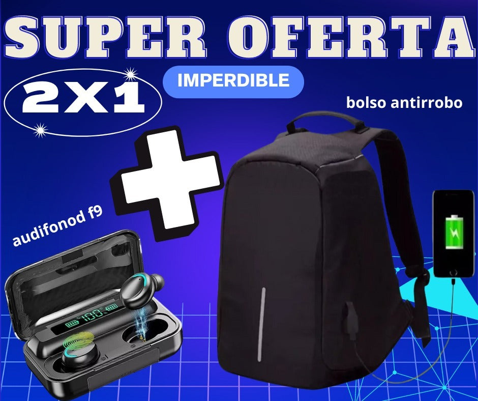 Bolso Antirrobo + Audifonos F9