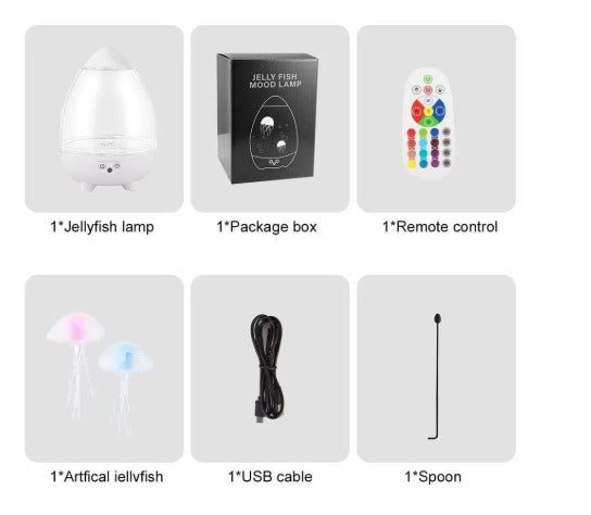 Lámpara De Noche Con Medusas Usb