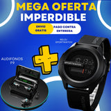 Combo Tactico Audifonos F9+ Reloj Sportwatch Milicia