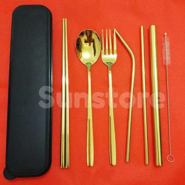 SET DE CUBIERTOS REUTILIZABLES PREMIUM