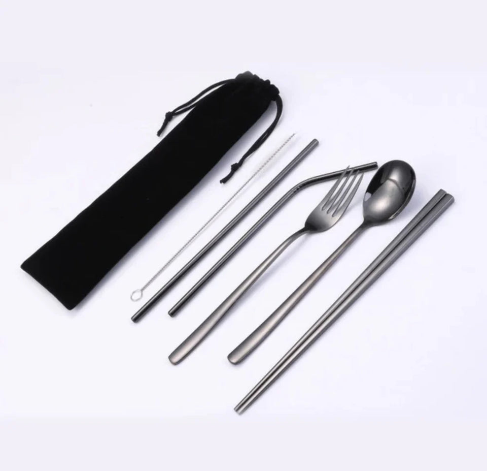 SET DE CUBIERTOS REUTILIZABLES PREMIUM