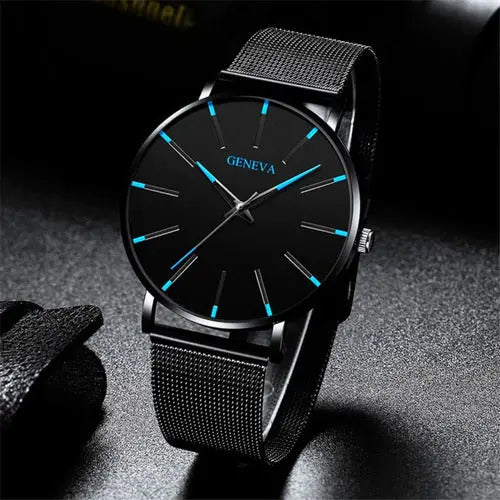 Reloj Metal Hombre Reloj Pulso Clasico Elegante Geneva - tendenciaglobalimport