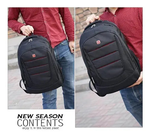 Mochila Grande Para Portátil Hombre Bolso Negro - tendenciaglobalimport