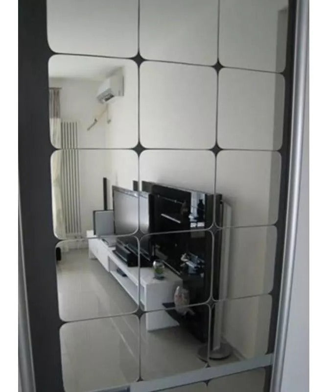 adhesivo de pared hexagonal espejo Adhesivo de pared con ajuste de espejo  acrílico extraíble de 12 piezas para , De plata 40x23mm Magideal adhesivo  de pared hexagonal espejo